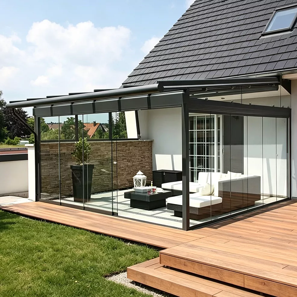 Sunroom အတွက် အလူမီနီယမ် အလွိုင်း Sunshade Canopy